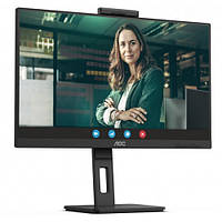 Монітор 23.8" AOC 24P3QW IPS 75Гц 2хHDMI DP USB-hub webcam HAS Pivot колонки чорний