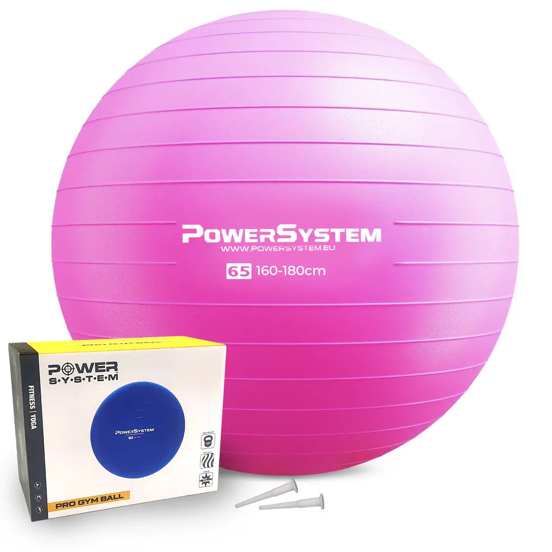 М'яч для фітнесу (фітбол) Power System PS-4012 Ø65 cm PRO Gymball Pink