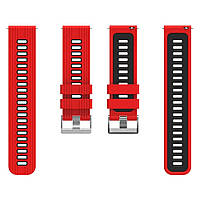 Ремешок силиконовый для часов 22 мм GT3 красный с черным