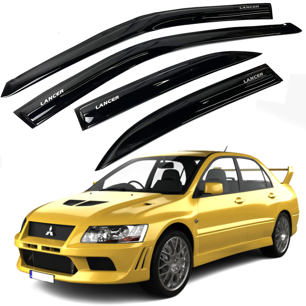 Дефлектори вікон вітровики Acrylic для Mitsubishi Lancer VIII 2003-2009 Гнучкі, фото 1
