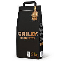 Брикети деревновугільні (вугільні) для мангала 3кг Premium Grilly
