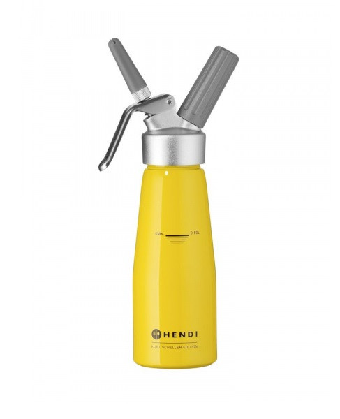 Сифон для вершків Hendi Kitchen Line жовтий 0,5 л d8 см h27 см алюміній (975855)