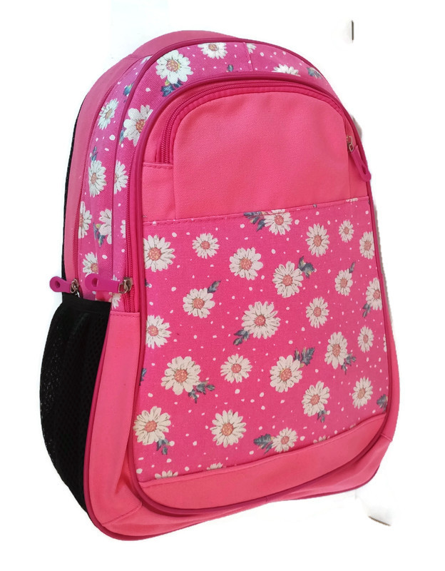 Рюкзак для міста та навчання California рожевий з малюнком ромашки 43*30*14см L, Україна