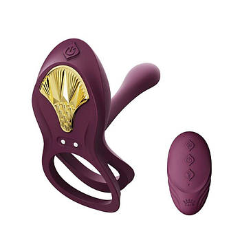 Zalo Smararent Ring - Bayek Velvet Purple, подвійний із введеною частиною, пульт дистанційного керування, фото 2