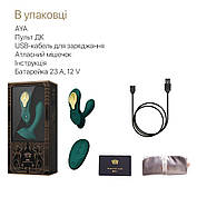Смарт-вібратор в трусики Zalo - AYA Turquoise Green, насадка і пульт ДУ, фото 2