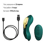 Смарт-вібратор в трусики Zalo - AYA Turquoise Green, насадка і пульт ДУ, фото 3