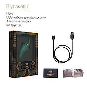 Вібратор 2b1 з мовою Zalo - герой jewel Green, Swarovski Crystal, фото 4