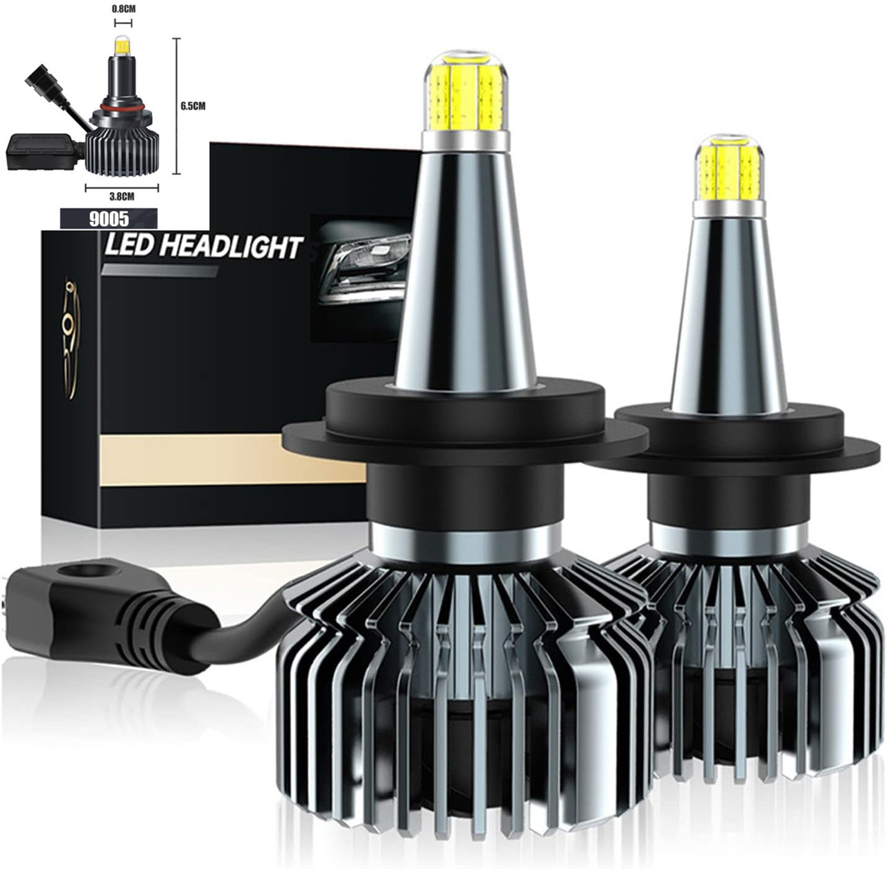LED лампи в лінзу "D3-3D 360°" HB3 (9005) цоколь (40Вт, 6000К, 9-36v, CSP CHIP 8000LM)