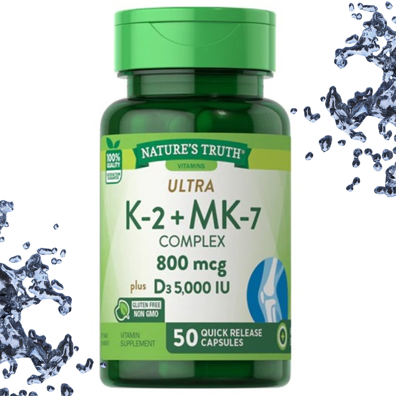 Вітамін K2 з MK-7 Nature's Truth Ultra K-2 + MK-7 Complex 800 мкг 50 капсул, фото 1