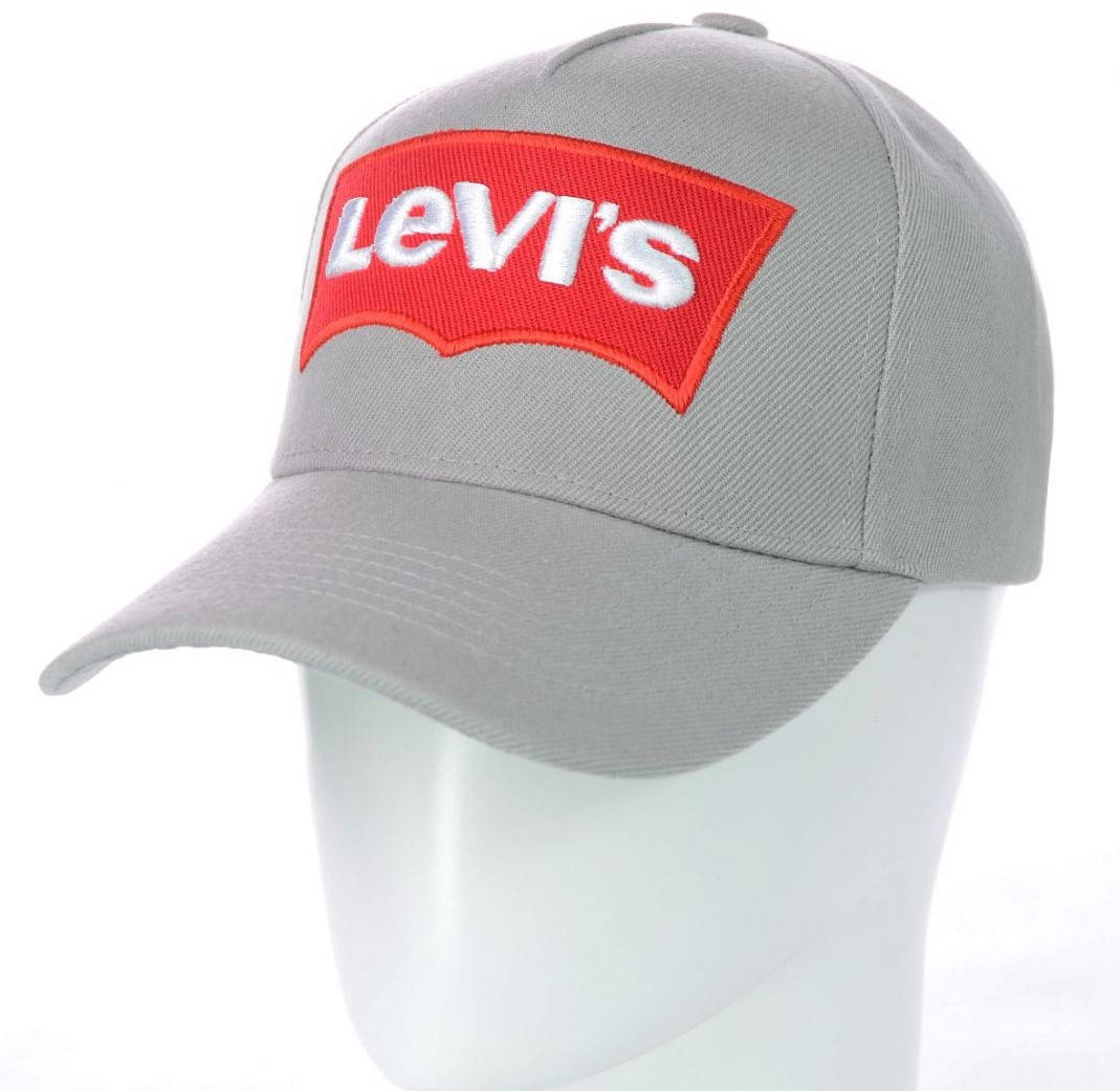 

Черная бейсболка кепка с лого левайс Levis Светло-серый