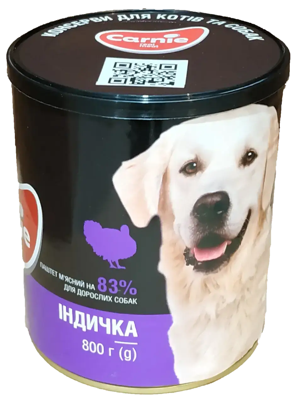 

Carnie паштет мясной с индейкой для взрослых собак 800 г