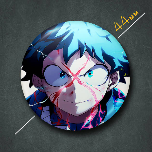 

"Идзуку Мидория (Моя геройская академия / My hero academia)" значок круглый на булавке Ø44 мм