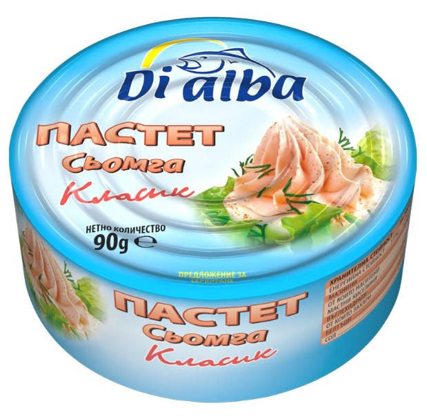 

Паштет из Сёмги Классический Di Alba Пастет Сьомга Класик 90 г Болгария