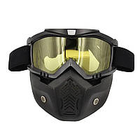 Мотоциклетна маска окуляри RESTEQ, лижна маска для катання на велосипеді або квадроциклі (жовте скло)