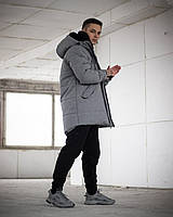 Зимняя мужская парка Haipp - Stark теплая (серая) Haipp современная модная длинная куртка для парней