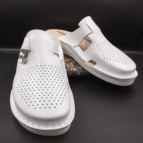 Купить Мужские сабо кожаные Leon V270M white, 42 размер, цена 1310 ...