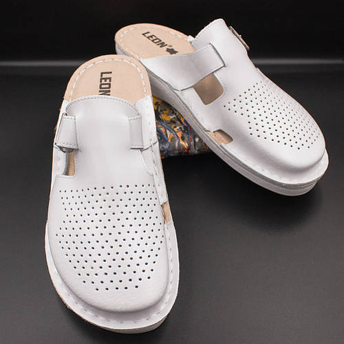 Купить Мужские сабо кожаные Leon V270M white, 42 размер, цена 1310 ...