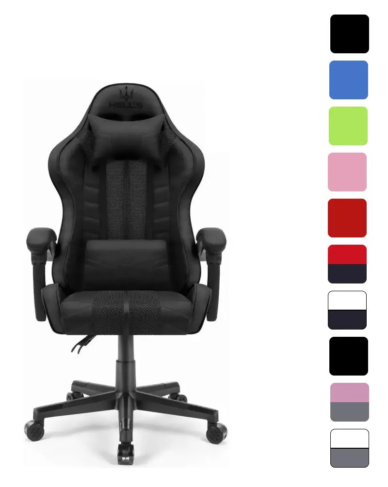 Комп'ютерне крісло Hell's Chair HC-1004 Black W_1450 тканина, Чорний, фото 1