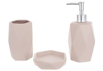 Набір аксесуарів для ванної Bona Di 851-320 3 предмети рожевий