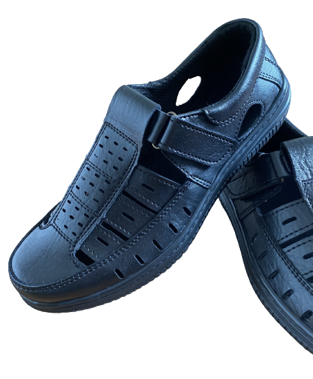 Мужские сандалии черные летние прошитые (код 8431) 43 - фото 6 - id-p1829970006