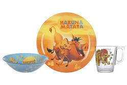 Набір для дітей Luminarc Disney Lion King 3 предмети ударостійке скло (P9345)
