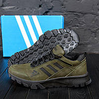 Чоловічі шкіряні кросівки Adidas Terrex Green, чоловічі осінні масивні кросівки, чоловічі кросівки Хакі