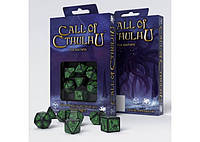Настольная игра Q-Workshop Набор кубиков Call of Cthulhu 7th Edition Black & green Dice Set (7 шт.) (SCTR21)