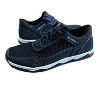 Чорні чоловічі літні туфлі спортивні сітка (код 6528)