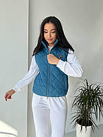 Женская безрукавка жилетка с карманами застежка молния Ткань плащёвка + силикон 100 Размеры 42-44, 46-48
