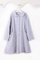 Велюровый халат для девочки 30, светло-серый меланж