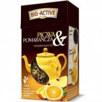 Чай черный листовой Big Active black Pigwa z Pomrancza 100г Биг Актив черный чай с айвой и апельсином 100г