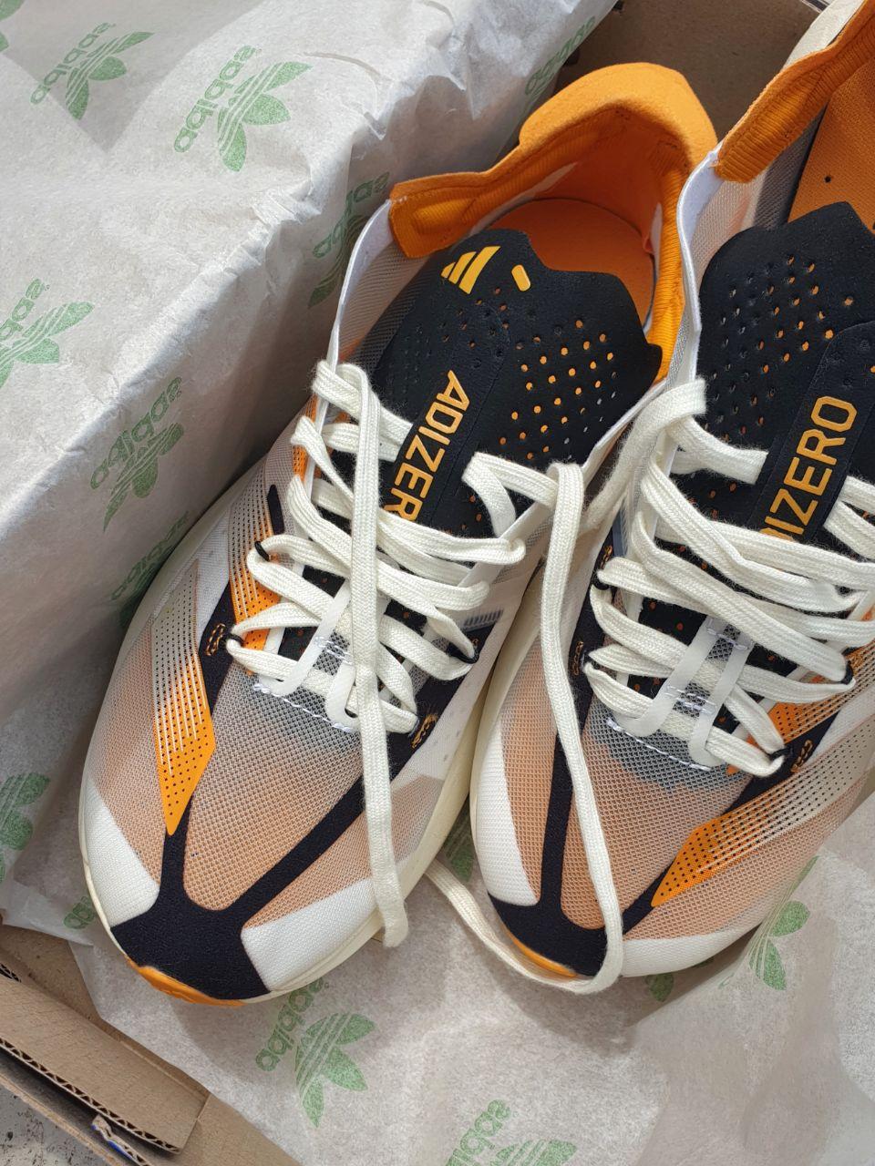 Мужские кроссовки Adidas Adizero Adios Pro 3 Beige White Orange ALL12732 - фото 7 - id-p1928027308