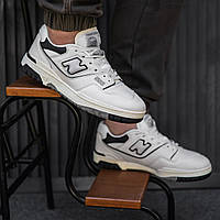 Мужские кроссовки New Balance 550 White Black Grey (бело-черные) стильные повседневные кроссы демисезон 2425