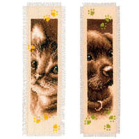Кот и пес Набор для вышивания крестом (закладка) Vervaco PN-0155362