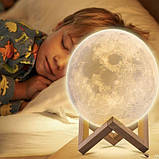 Нічник 3д світильник Moon Lamp 13 см, Ночники 3d lamp, Проекційний 3d RP-469 світильник нічник, фото 4