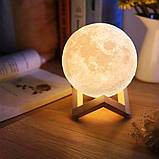 Нічник 3д світильник Moon Lamp 13 см, Ночники 3d lamp, Проекційний 3d RP-469 світильник нічник, фото 6
