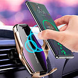 Автомобільний тримач S7 для телефону з швидкою зарядкою S7. QD-449 Колір: золотий, фото 4