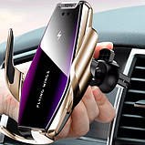 Автомобільний тримач S7 для телефону з швидкою зарядкою S7. QD-449 Колір: золотий, фото 6