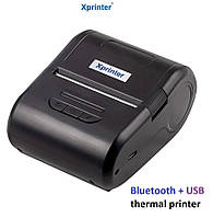 Чековий принтер мобільний Xprinter XP-P210 Bluetooth+USB 58мм, чорний