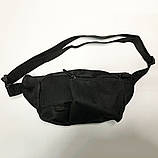 Якісна та надійна тактична сумка-бананка із міцної та водонепроникної тканини чорна AK-713 через плече, фото 9