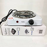 Побутова електроплитка Suntera SP-1910 біла Міні електроплита | QP-254 Електроплита кухонная, фото 8