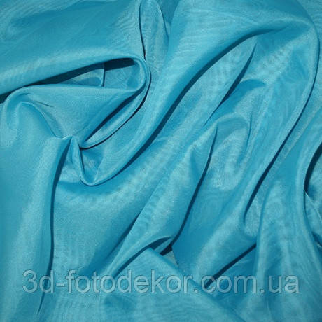 Тюль Вуаль блакитна лагуна, однотонна + високоякісний пошиття