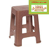 Стілець пластиковий "Rattan" Elif, табурет коричневий, фото 2