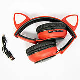 Дитячі стерео навушники ST77, Бездротові навушники cat ear, Бездротові навушники, UC-736 що світяться, фото 8