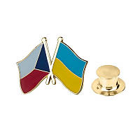 Значок BROCHE Флаг Чехия-Украина разноцветный BRGV112808