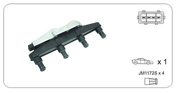 Котушка запалювання Janmor ABM93 для SKODA, 047905104, EAN 5902925021250