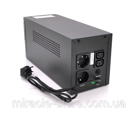 ИБП Qoltec QLT1200 (720W) Proxima-L, LED, AVR, 3st, 2xSCHUKO socket, 2x12V7Ah, metal Case, фото 2