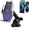 Автотримач бездротова зарядка тримач для телефону в машину для iPhone і Samsung сенсорний Hoco 15W Qi 15W, фото 10