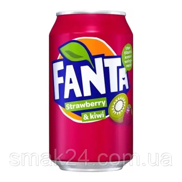 Напій сильногазований Fanta Strawberry & Kiwi 330мл Данія