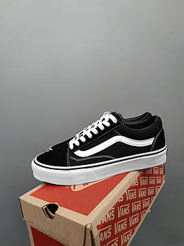 Чоловічі кеди Vans Old Skool Classic чорно-білі кросівки Ванс Олд Скул